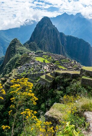 Inca site of Machu Picchu in Peru.の写真素材