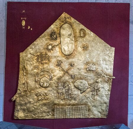 Inca artifact displaying important Inca symbolism at Qoricancha and Santo Domingo in Cusco, Peru.の写真素材