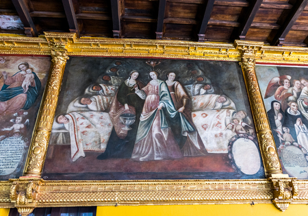 Mural at Qoricancha and Santo Domingo in Cusco, Peru.のeditorial素材