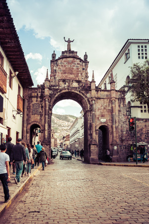 Arch of Santa Clara in Cusco, Peru.のeditorial素材