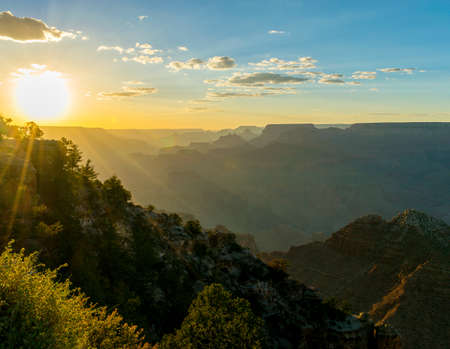 South Rim Grand Canyon National Park Desert View at Sunsetの写真素材