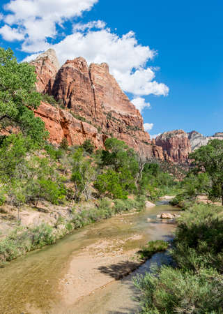 Hiking The Lower Emerald Pool Trail in Zion National Parkの写真素材