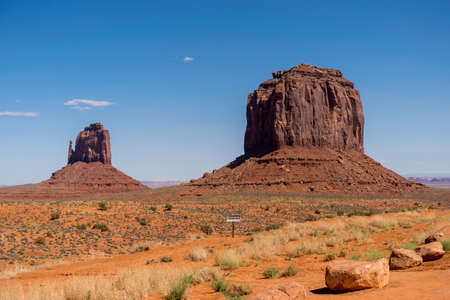 Monument Valley West Mitten Butte and East Mitten Butte Rock Formationsの写真素材