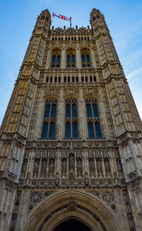 Parliament Victoria Tower in Westminster Londonの写真素材