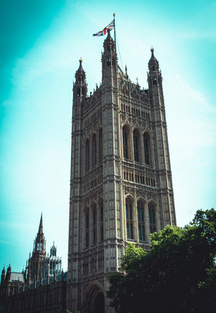 Parliament Victoria Tower in Westminster Londonの写真素材