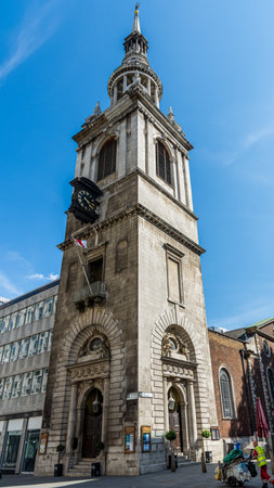 Christopher Wren's St. Mary Le Bow in The City of Londonの写真素材