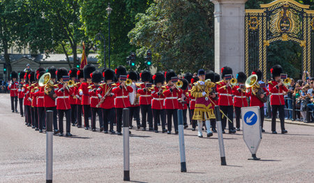 Changing of the Guard Ceremony at Buckingham Palace in London in Londonのeditorial素材