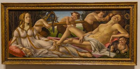 Botticelli's Venus and Mars On Display At The National Gallery in Londonのeditorial素材