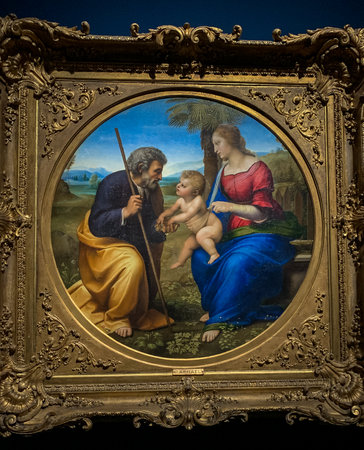 Raphael's The Holy Family On Display At The National Gallery in London