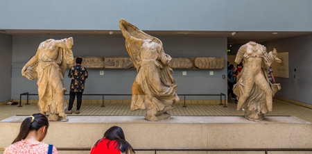 Assyrian Monument Sculptures in British Museum in Londonのeditorial素材
