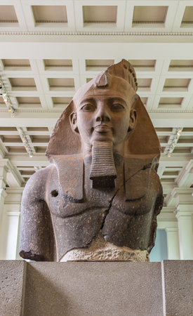 King Ramesses II Statue (1250 BC) in British Museum in Londonのeditorial素材