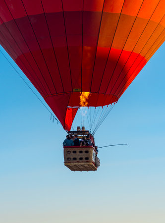Hot Air Balloons Over Love Valley in Cappadocia, Turkey at Dawn.の写真素材