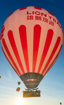 Hot Air Balloons Over Love Valley in Cappadocia, Turkey at Dawn.の写真素材