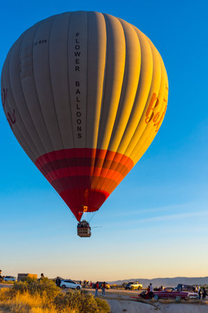 Hot Air Balloons Over Love Valley in Cappadocia, Turkey at Dawn.の写真素材
