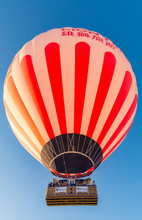 Hot Air Balloons Over Love Valley in Cappadocia, Turkey at Dawn.の写真素材