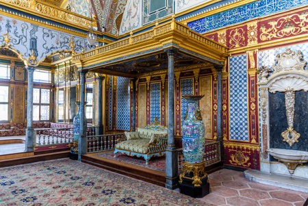 Topkapi Palace's Harem Imperial Hall in Istanbul, Turkey.のeditorial素材