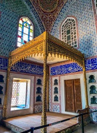 Topkapi Palace's Harem Imperial Hall in Istanbul, Turkey.のeditorial素材