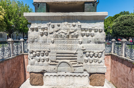 Egyptian Obelisk at the Hippodrome in Istanbul, Turkey.のeditorial素材