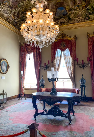 Dolmabahce Palace Interior in Istanbul, Turkey.のeditorial素材