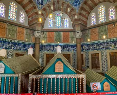Suleymaniye Mosque Cemetery and Sultan's Tomb in Istanbul, Turkey.