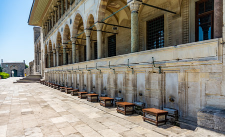 Suleymaniye Mosque Washing Station in Istanbul, Turkey.のeditorial素材