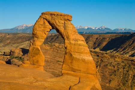 Delicate Arch in Arches National Park near Moab, Utahの写真素材