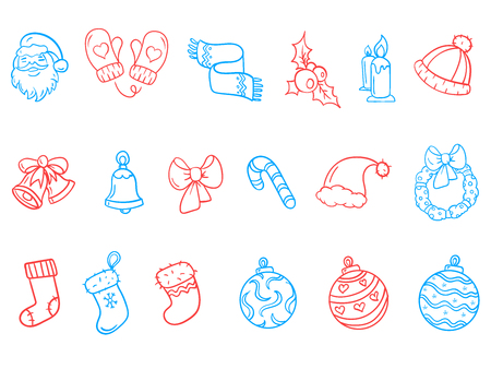 Merry Christmas icons. Vector illustrationのイラスト素材