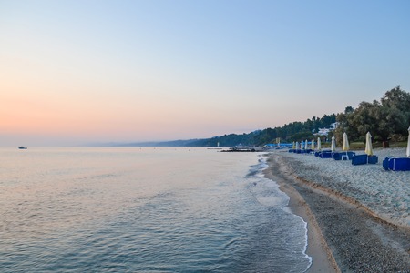 Calm sea in the early morning. Greece, Halkidiki, Kassandraの写真素材