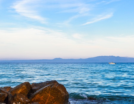 Sea view from the shore. Greece, Halkidiki, Kassandraの写真素材