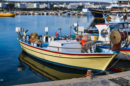 Fishing boat in the bay. Ayia Napa. Cyprusの写真素材