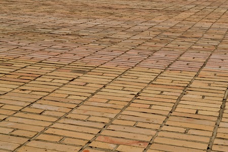 Texture brickwork. Large wall of yellow brickの写真素材