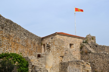 Old Budva town fortress, architecture of Montenegro.のeditorial素材