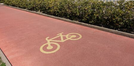 Bicycle shine highlighted in red and with a sign
