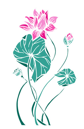 Decorative Floral illustration in line art style .のイラスト素材