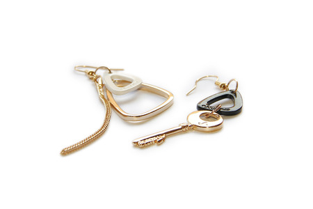 Elegance Earings Isolated on White Background.