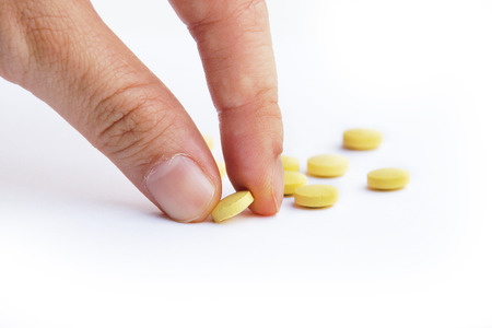 Composition of the tablets. isolated on a white background.の写真素材