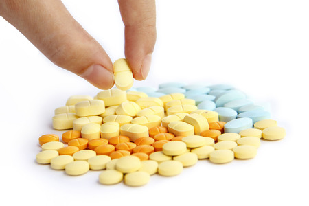Composition of the tablets. isolated on a white background.の写真素材