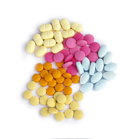 Composition of the tablets. isolated on a white background.の写真素材