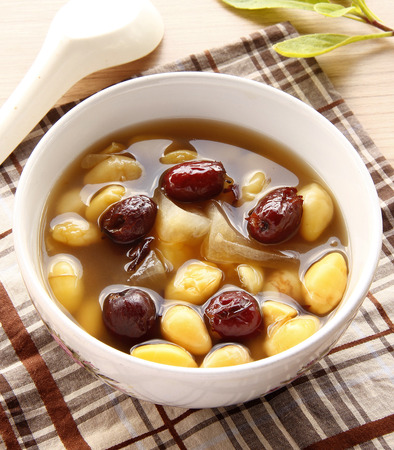 Ginkgo in syrub with Chinese Monkey Apple, Chinese dessertの写真素材