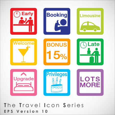 Travel and tourism icon set. Simplus series. Illustrationのイラスト素材