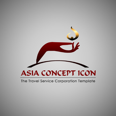 Abstract Icon template. Asia concept. Tourism and travel icon.Illustrationのイラスト素材