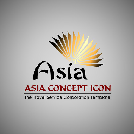 Abstract Icon template. Asia concept. Tourism and travel icon.Illustrationのイラスト素材