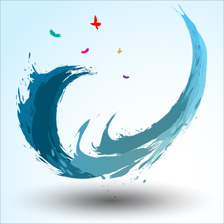 Abstract background Songkran Festival: The Water Splash Festival.Illustrationのイラスト素材