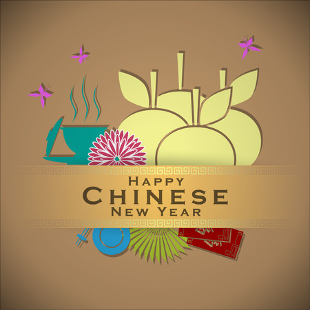 Abstract chinese new year graphic and background. Illustrationのイラスト素材