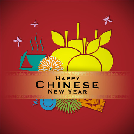 Abstract chinese new year graphic and background. Illustrationのイラスト素材