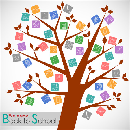 Welcome back to school Vector Background. Illustration, EPS 10.のイラスト素材