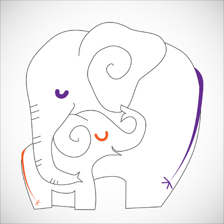 Nursing Animal Cartoon.Illustration, EPS 10のイラスト素材