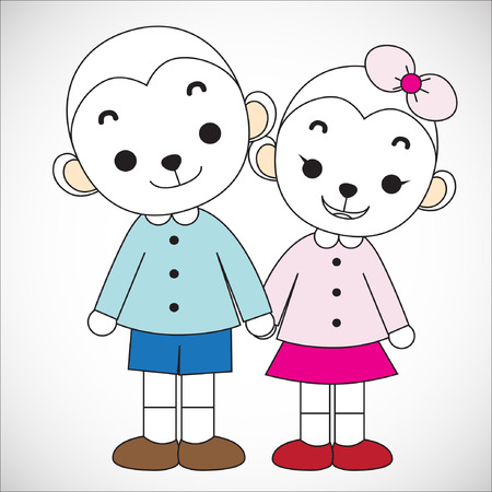 Nursing Animal Cartoon.Illustration, EPS 10のイラスト素材