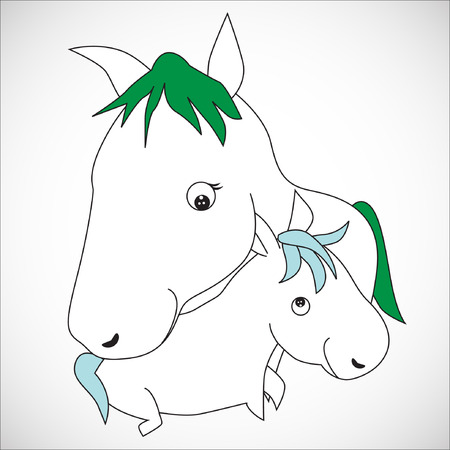 Nursing Animal Cartoon.Illustration, EPS 10のイラスト素材