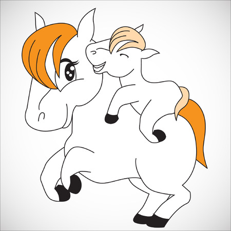Nursing Animal Cartoon.Illustration, EPS 10のイラスト素材